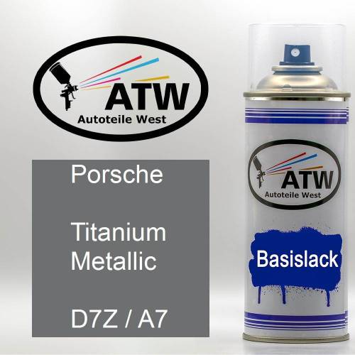 Porsche, Titanium Metallic, D7Z / A7: 400ml Sprühdose, von ATW Autoteile West.